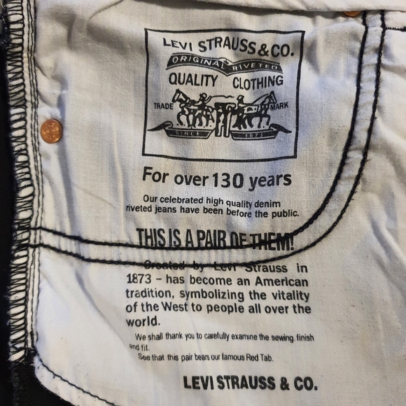 Levi's 715 Skinny Bootcut Black Jeans Size 14 - Picture 8 of 8